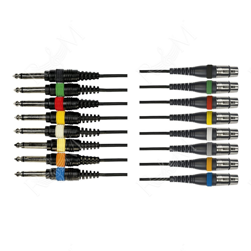 OC11 Frusta 8 Cavi Jack Mono/XLR Femmina 5 m
