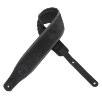 MSSB2S-BLK Tracolla per basso in pelle scamosciata Signature Black On Black 3"