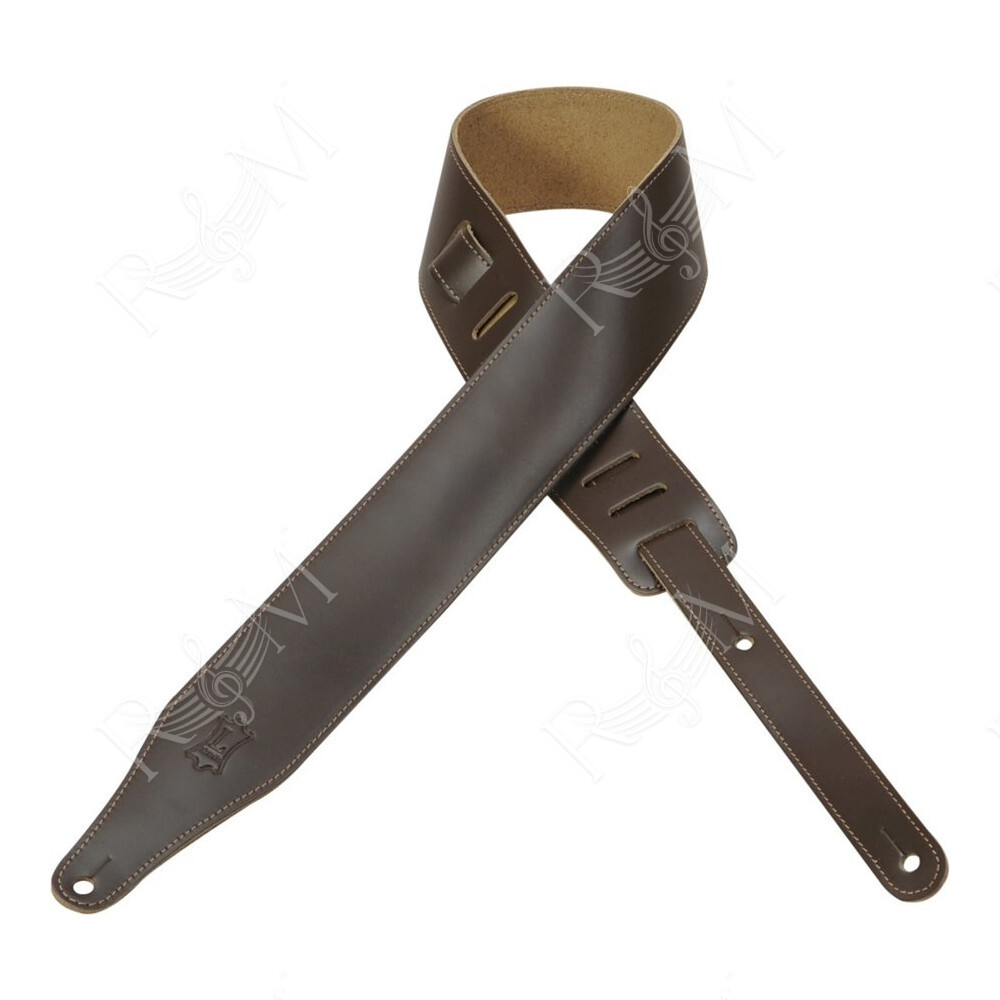 DM17-DBR Tracolla in pelle pieno fiore Dark Brown 2 1/2"