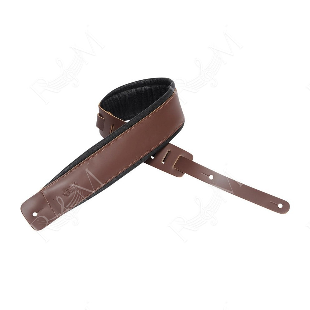 DM1PD-BRN Tracolla in pelle pieno fiore Brown 3"