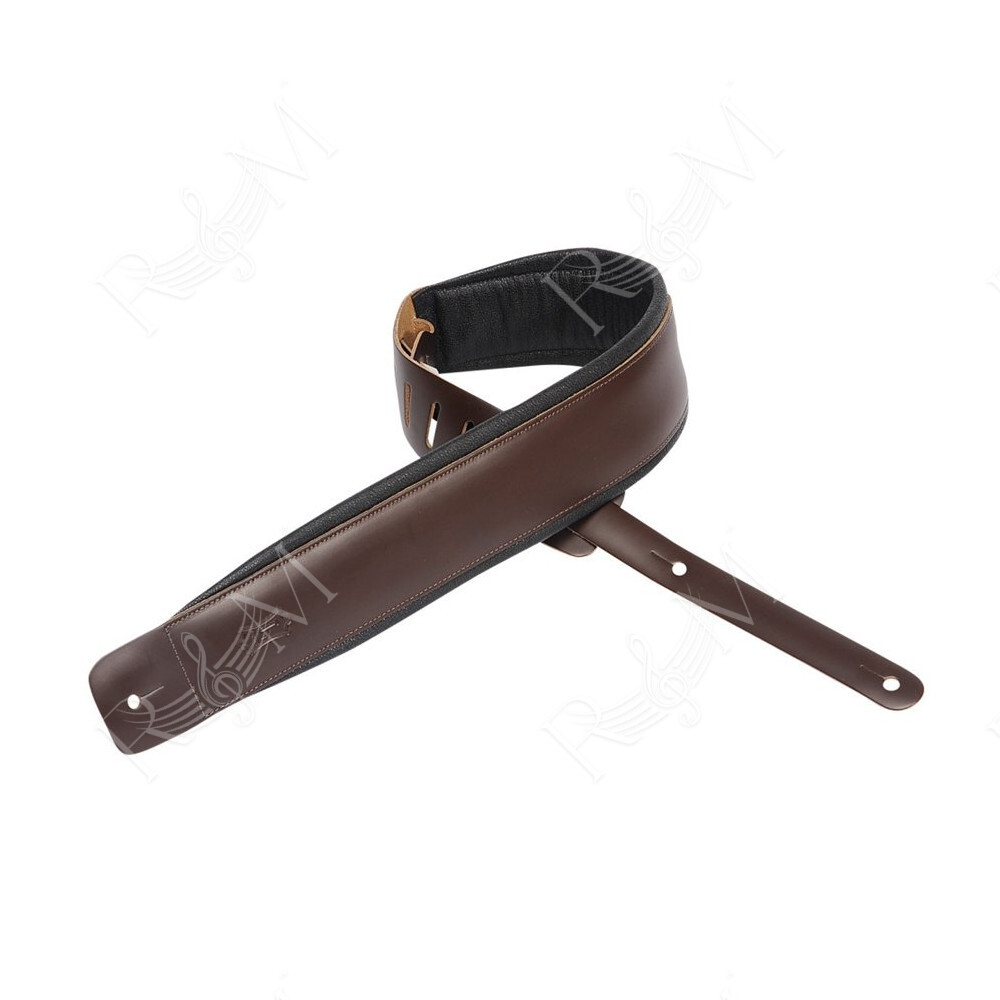 DM1PD-DBR Tracolla in pelle pieno fiore Dark Brown 3"