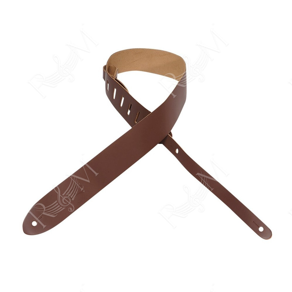 M12-BRN Tracolla in pelle pieno fiore Brown 2"