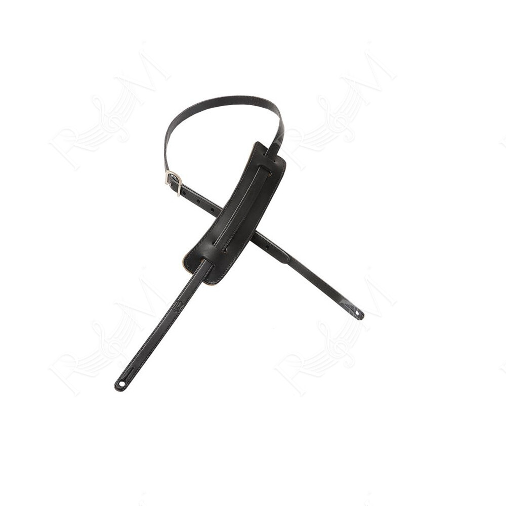 M25-BLK Tracolla Vintage-Style in pelle conciata al vegetale Black 5/8"