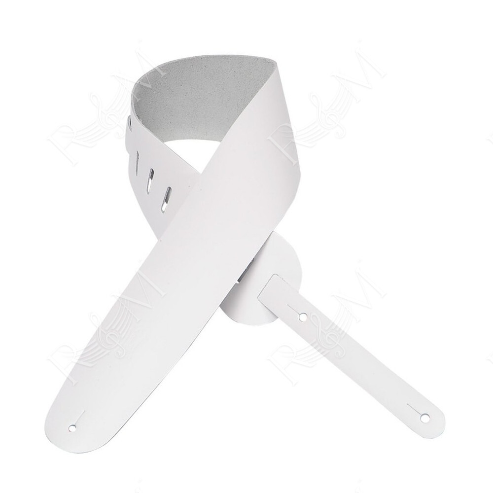 M4-WHT Tracolla in pelle pieno fiore White 3 1/2"