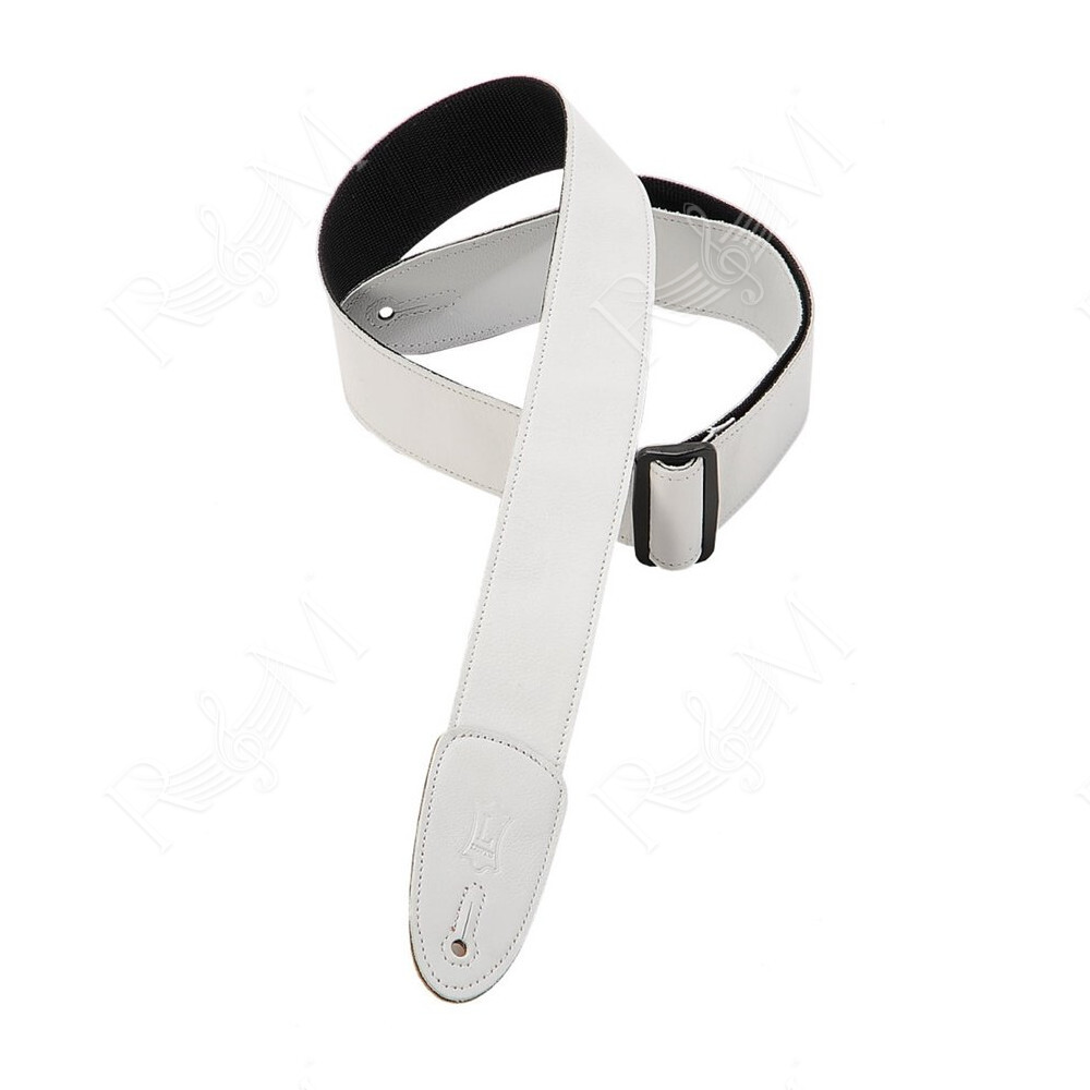 M7GP-WHT Tracolla in pelle con retro in polipropilene White 2"