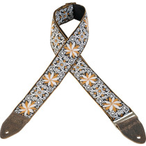 M8HTV-13 Tracolla in jacquard Yellow & White 2"