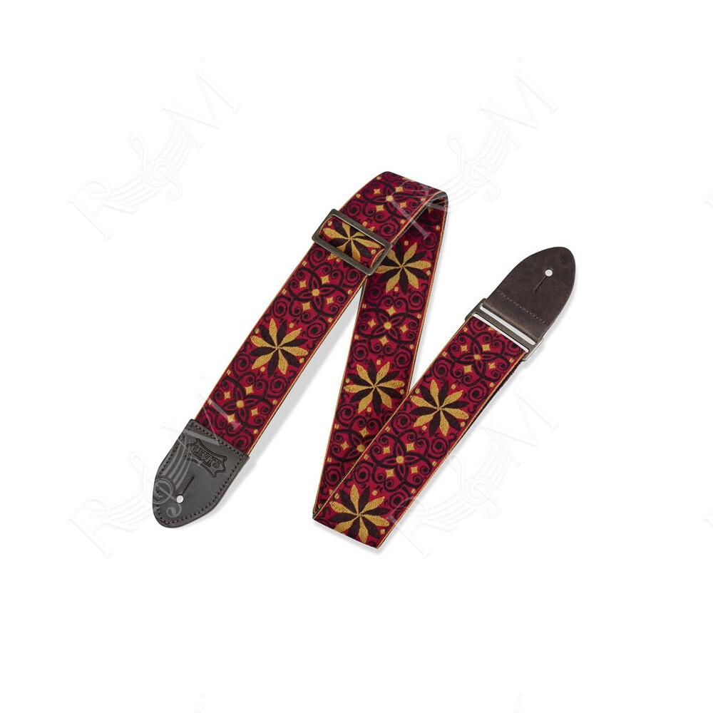 M8HTV-21 Tracolla in jacquard Red & Gold 2"