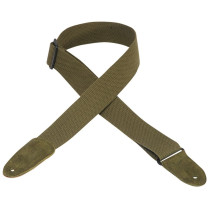 MC8-GRN Tracolla in cotone con terminali in pelle scamosciata Army Green 2"