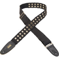 MC8TWEY-BLK Tracolla in cotone usurato con occhielli in ottone Black 2"