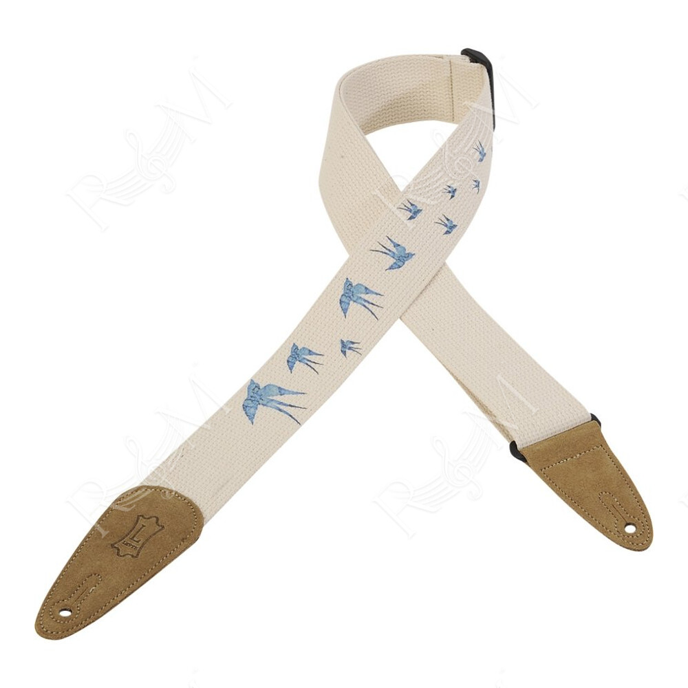 MC8U-006 Tracolla in cotone decorata Blue Bird 2"