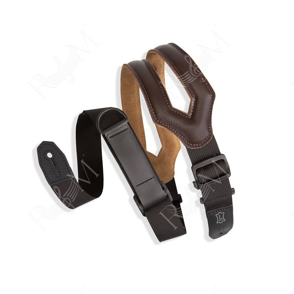 MRHSS-DBR Tracolla in pelle Right Height Ergonomic Dark Brown 3"