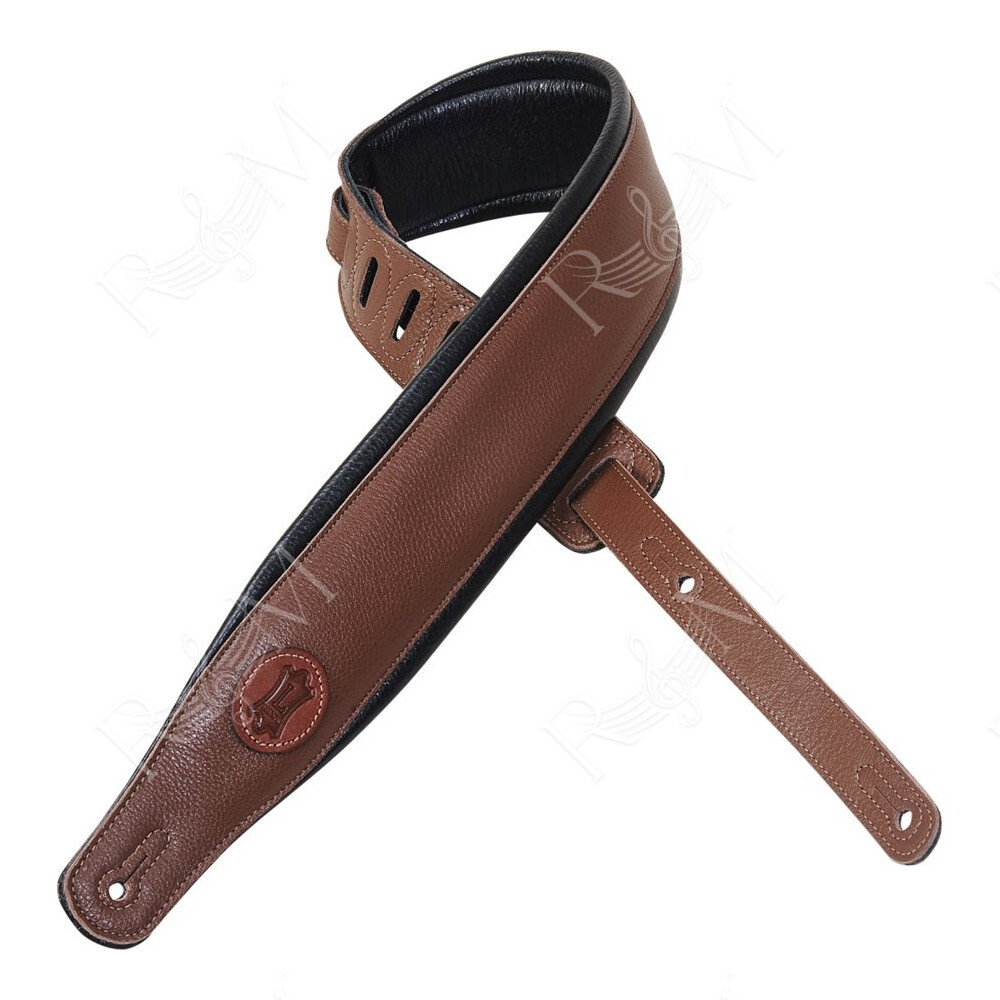MSS2-BRN Tracolla in pelle imbottita Brown 3"