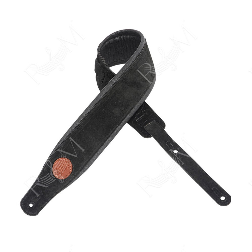 MSS2S-BLK Tracolla in pelle scamosciata imbottita Black 3"