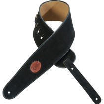 MSS3-4-BLK Tracolla in pelle scamosciata con piping Black 4"
