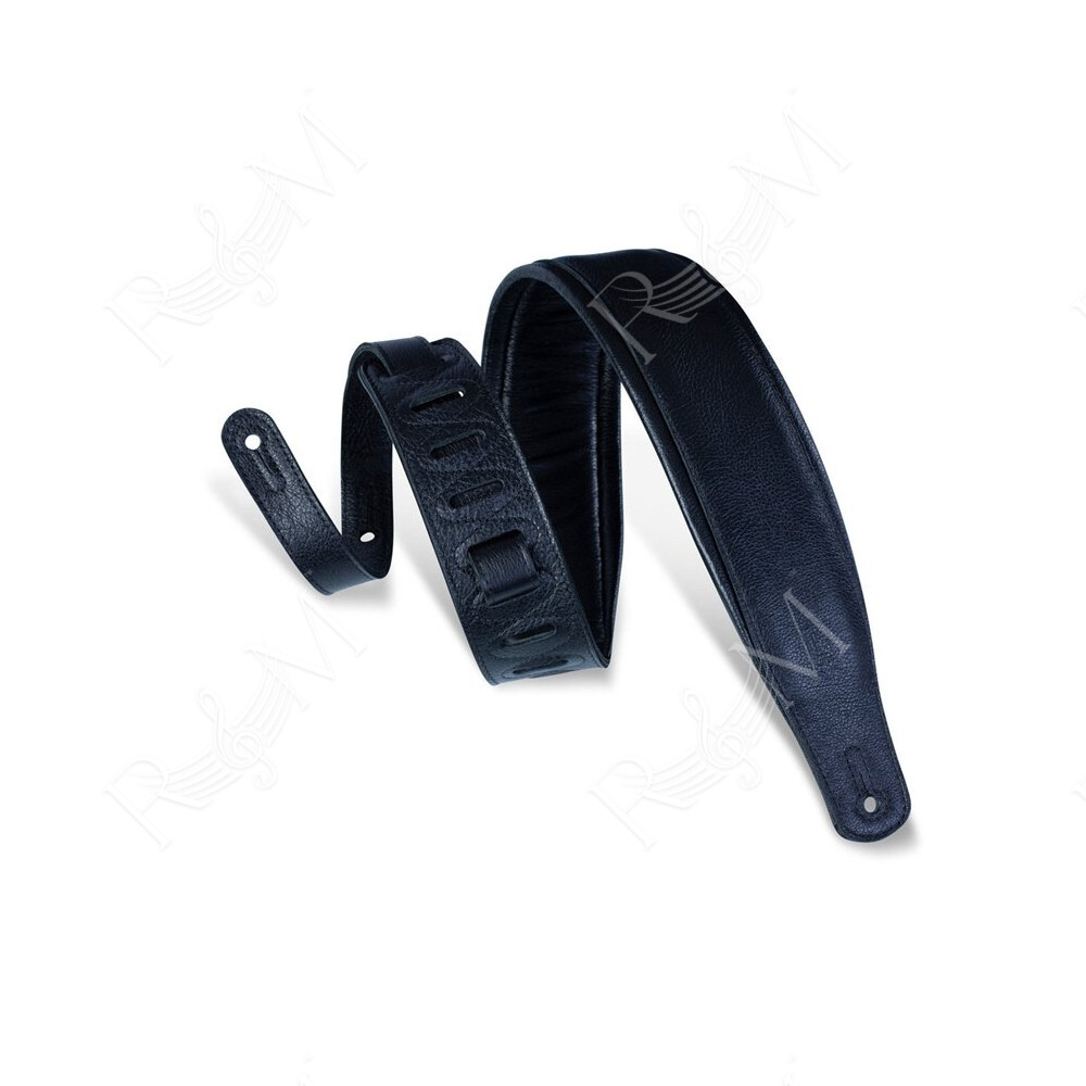 PM32-BLK Tracolla in pelle imbotita Black 3"