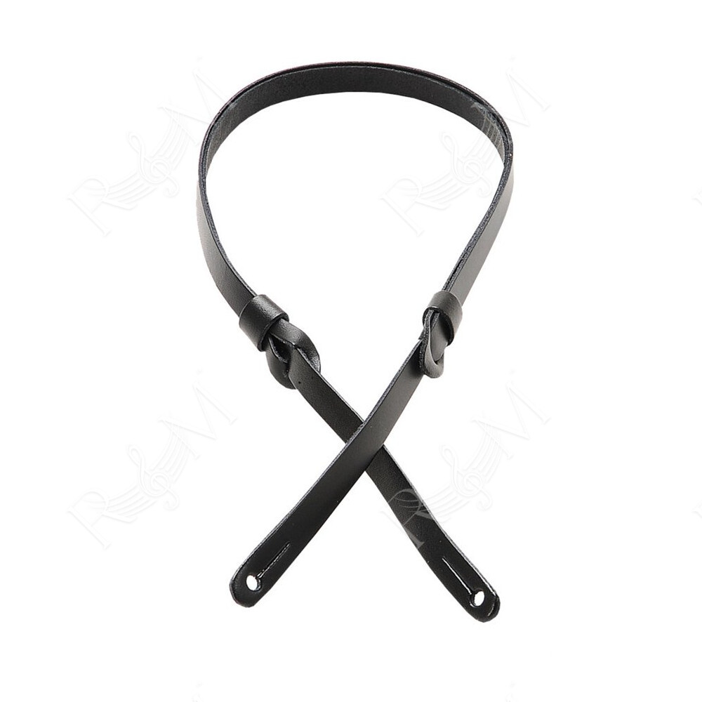 M19PR-BLK Tracolla per mandolino in pelle conciata al vegetale Black 1/2"