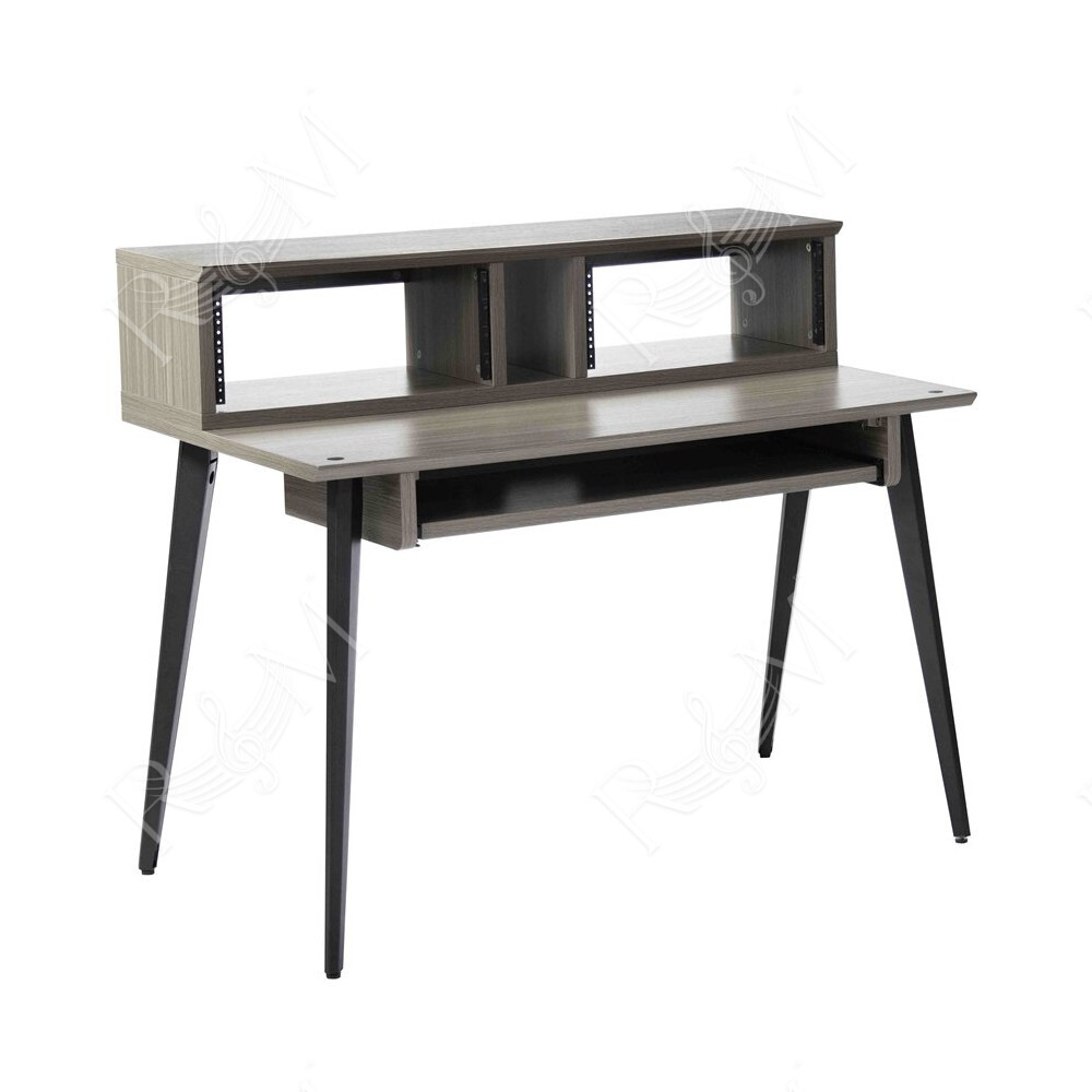 GFW-ELITEDESK-GRY Scrivania workstation Elite in grigio driftwood per studi di registrazione e content creator