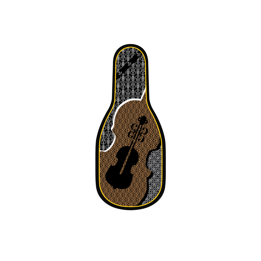 BFIC-0047 DOPPIO STRATO IN SETA PER BORSA PER VIOLINO - ORANGE