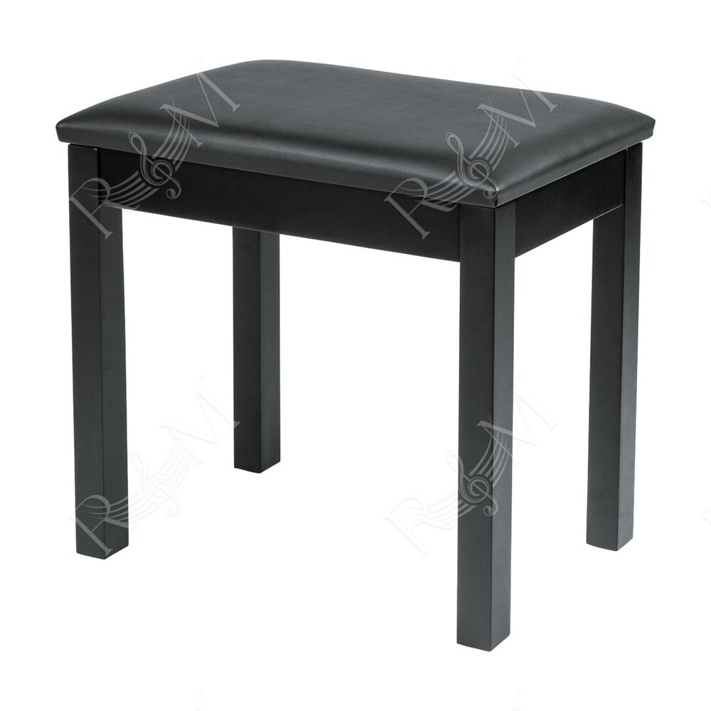 GFW-KEYBENCH-WDBK Panchetta in legno nera per tastiera o pianoforte con seduta imbottita