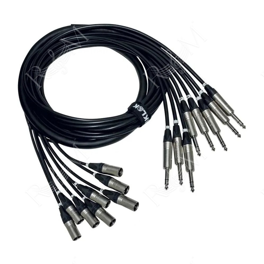 ITPRO/8M8JS-2,5 Frusta 8 Canali Cannon XLR Maschio / Jack 6.3 TRS Stereo 2,5 mt
