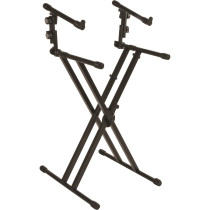 QL/642 Supporto Professionale per 2 Tastiere con Struttura "X" e Telaio Doppio