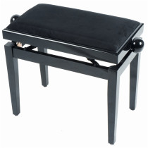 PB/010 BK L Panca in Legno Nero Lucido per Pianoforte