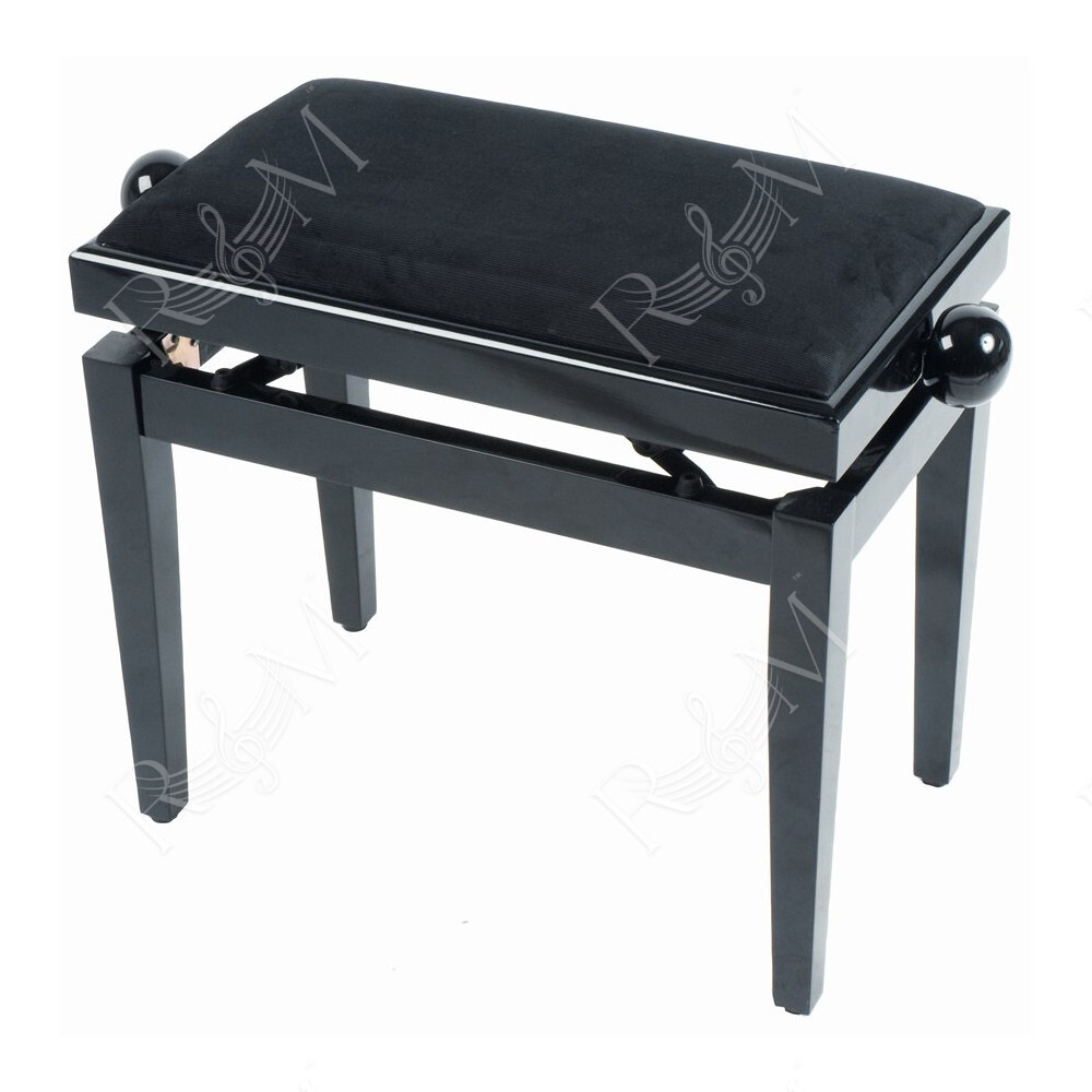 PB/010 BK L Panca in Legno Nero Lucido per Pianoforte