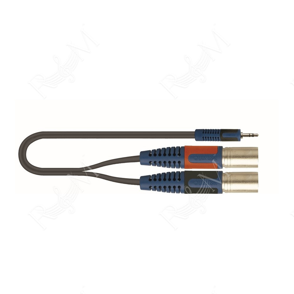 RKSA/192-5 Minijack TRS Stereo 3.5 / 2x Cannon XLR Maschio 5 mt