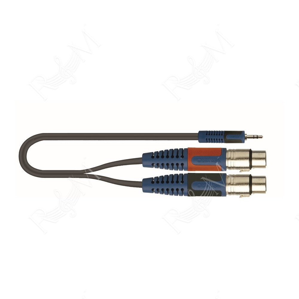 RKSA/194-2 Minijack TRS Stereo 3.5 / 2x Cannon XLR Femmina 2 mt