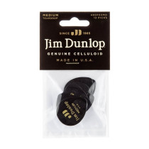 485P-03MD Celluloid Teardrop, Black Medium Player's Pack/12