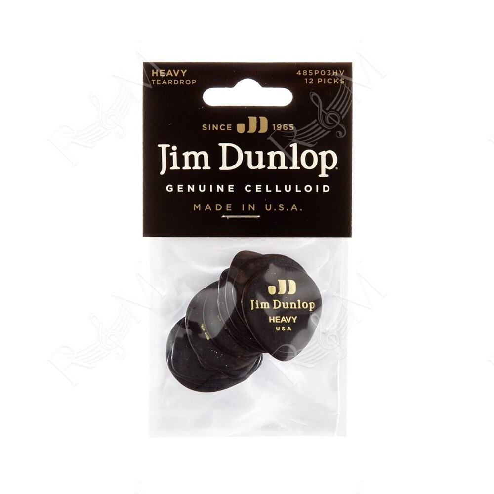 485P-03HV Celluloid Teardrop, Black Heavy Player's Pack/12