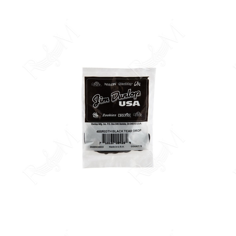 485R-03TH Celluloid Teardrop, Black Thin Refill Bag/72