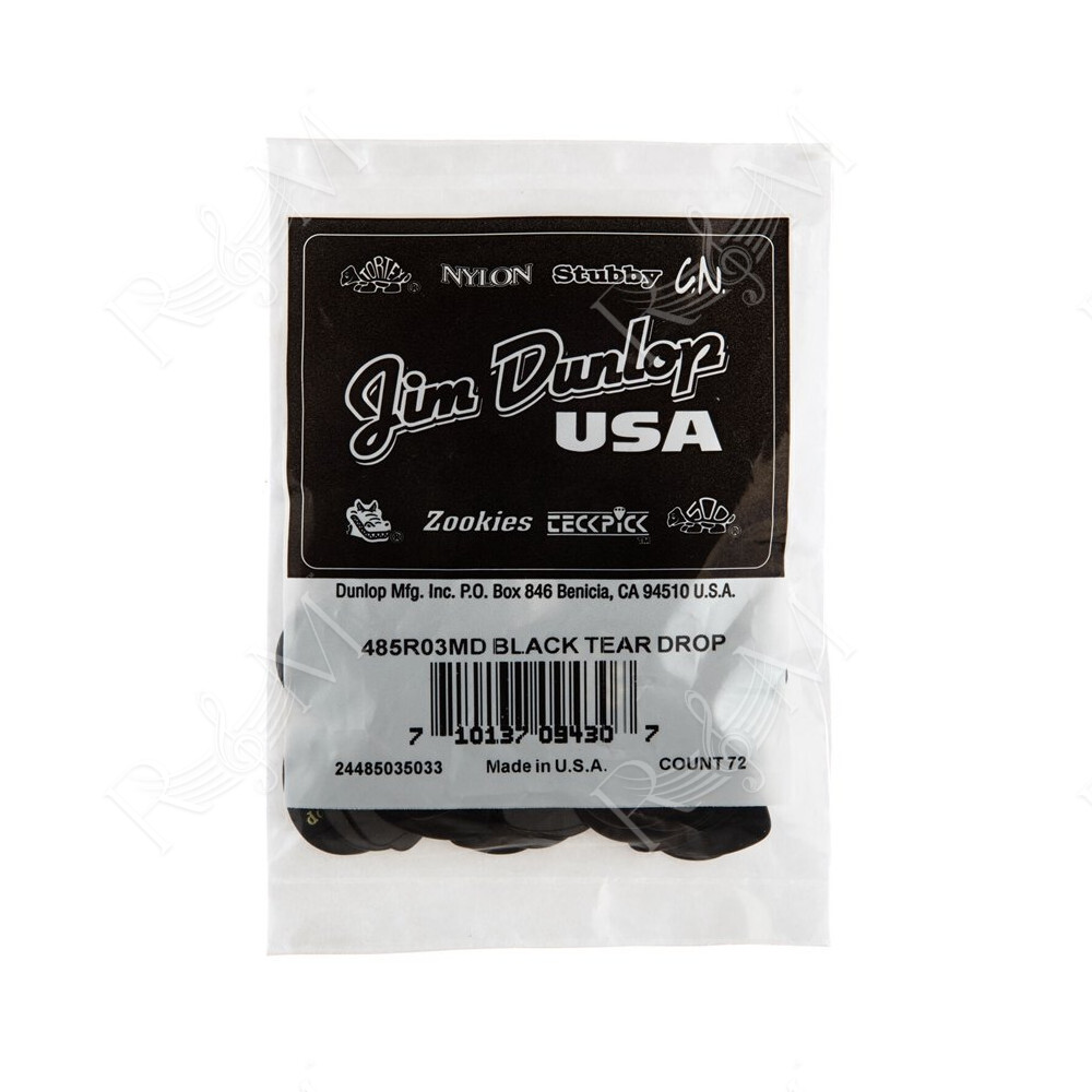 485R-03MD Celluloid Teardrop, Black Medium Refill Bag/72