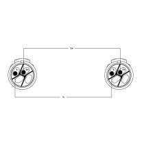 STACKB05 Cavo di Potenza Speakon/Speakon 50 cm