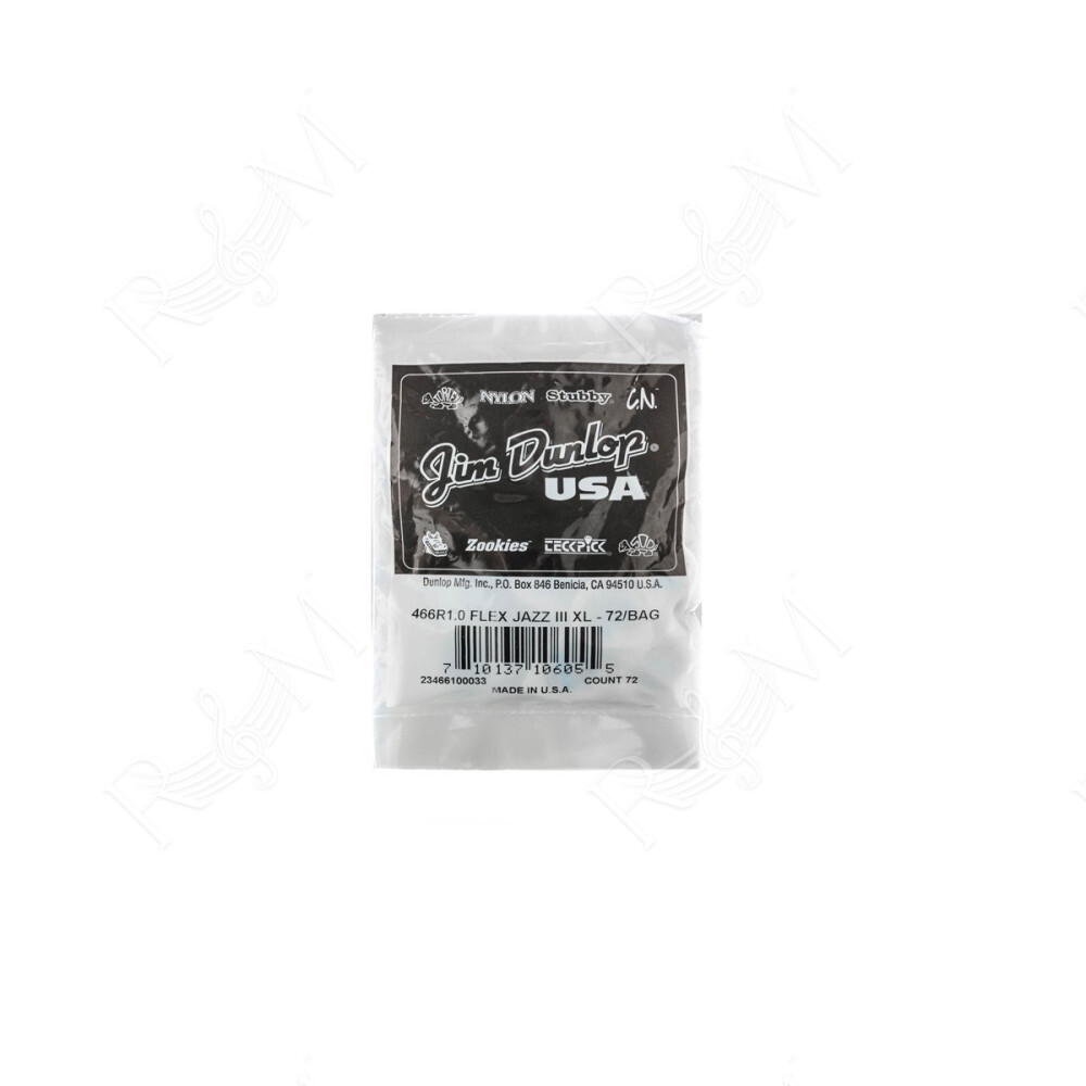 466R100 Tortex Flex Jazz III XL 1.0 mm Bag/72