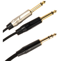 JUST/JS2JM-2 Cavo Jack 6.3 TRS Stereo / 2x Jack 6.3 TS Mono 2 mt