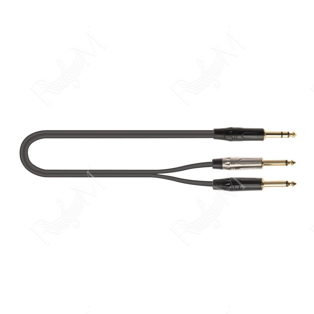JUST/JS2JM-3 Cavo Jack 6.3 TRS Stereo / 2x Jack 6.3 TS Mono 3 mt