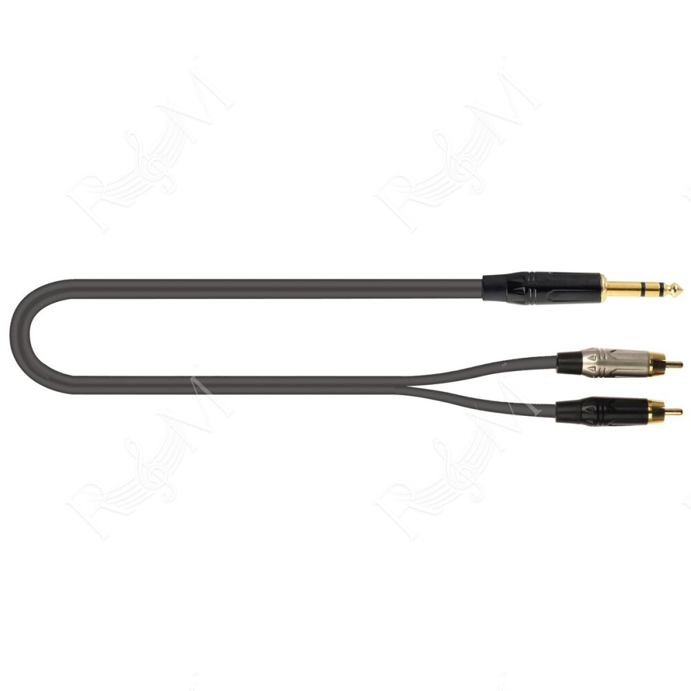 JUST/JS2RCA-5 Cavo Jack 6.3 TRS Stereo / 2x Spina Phono RCA 5 mt