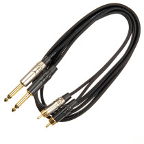 JUST/2RCA2J-1 Cavo 2x Jack 6.3 TS Mono / 2x Spina Phono RCA 1 mt