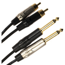 JUST/2RCA2J-3 Cavo 2x Jack 6.3 TS Mono / 2x Spina Phono RCA 3 mt