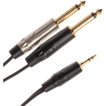 JUST/J352J-1 Cavo Minijack 3.5 TRS Stereo / 2x Jack 6.3 TS Mono 1 mt