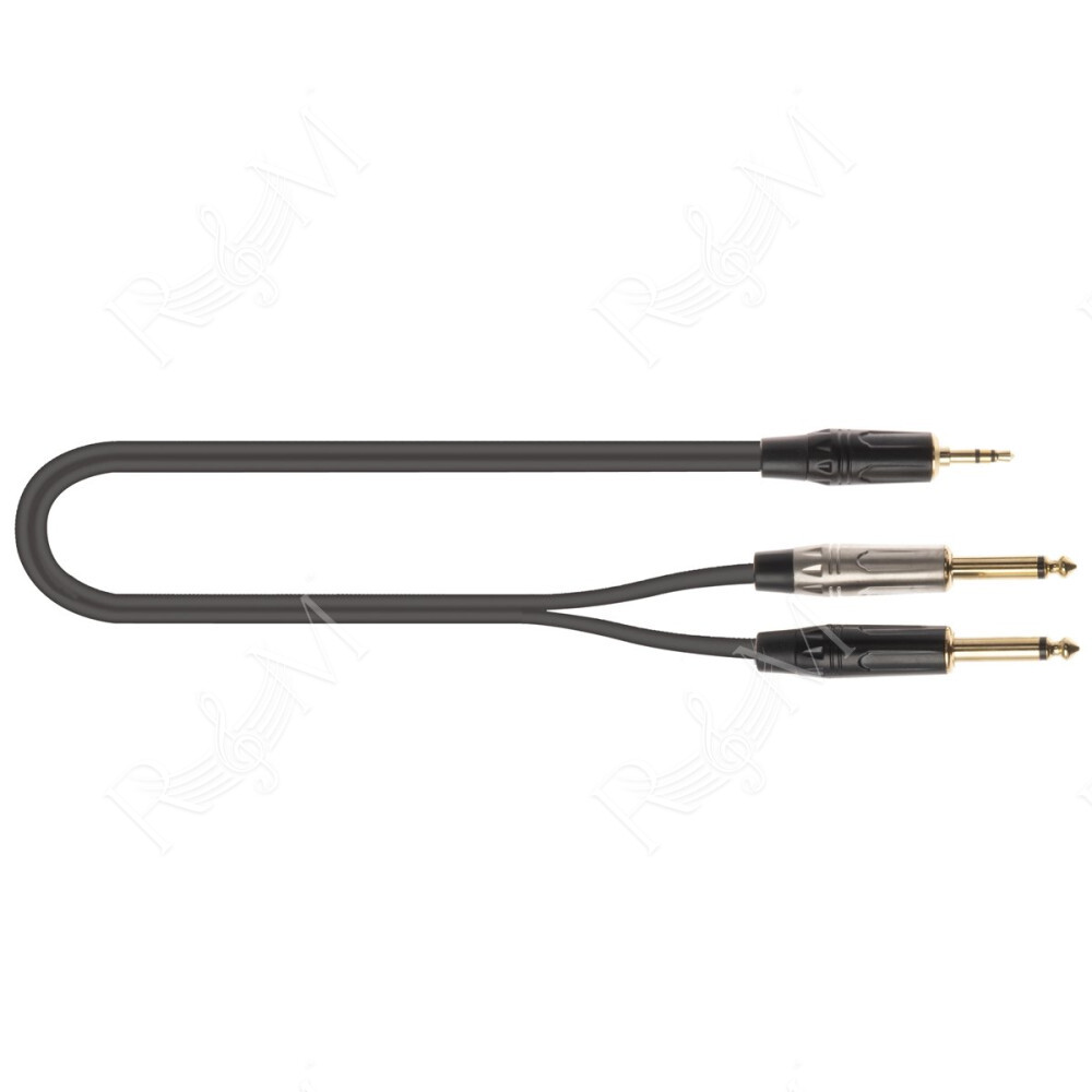 JUST/J352J-2 Cavo Minijack 3.5 TRS Stereo / 2x Jack 6.3 TS Mono 2 mt
