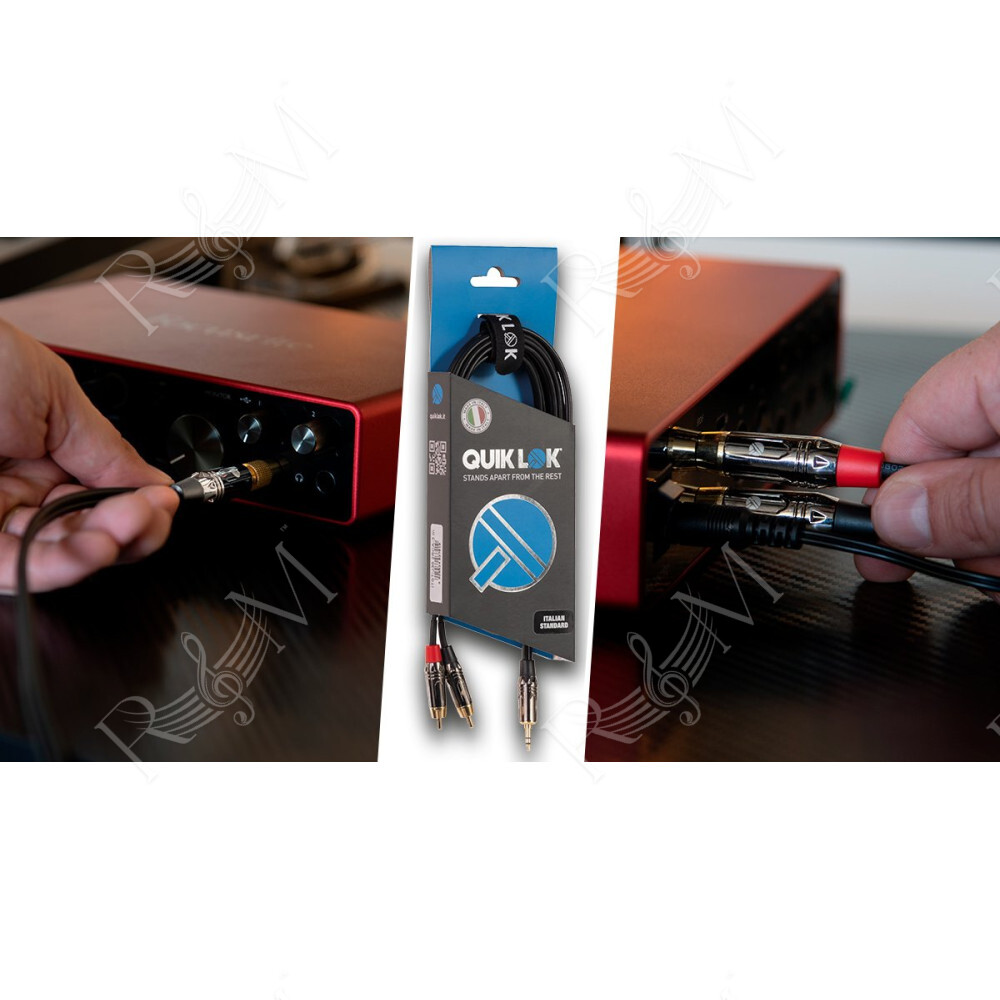 ITST/J352J-1 Cavo Minijack 3.5 TRS Stereo / 2x Jack 6.3 TS Mono 1 mt