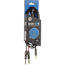 ITST/J352J-2 Cavo Minijack 3.5 TRS Stereo / 2x Jack 6.3 TS Mono 2 mt