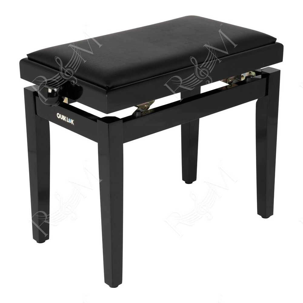 PB/100 BK L Panca in Legno Nero Lucido per Pianoforte