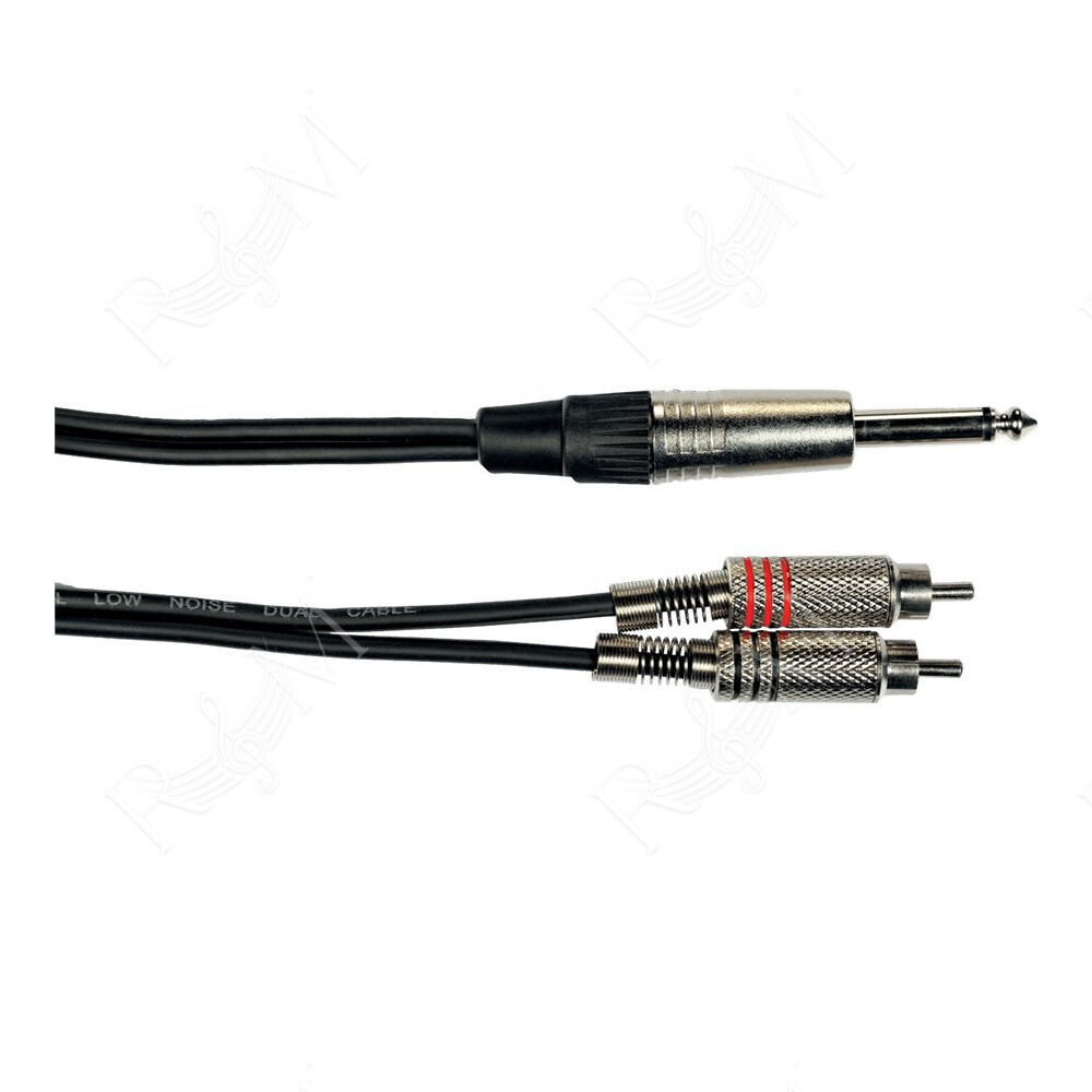 K02-3 Cavo Segnale 2x RCA maschio/Jack Mono 3 m