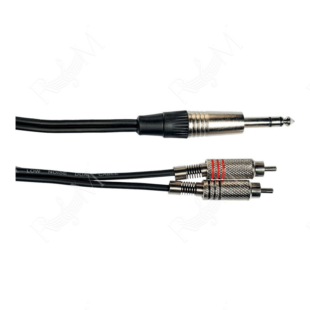 K02ST-3 Cavo Segnale Stereo 2x RCA maschio/Jack TRS 3 m
