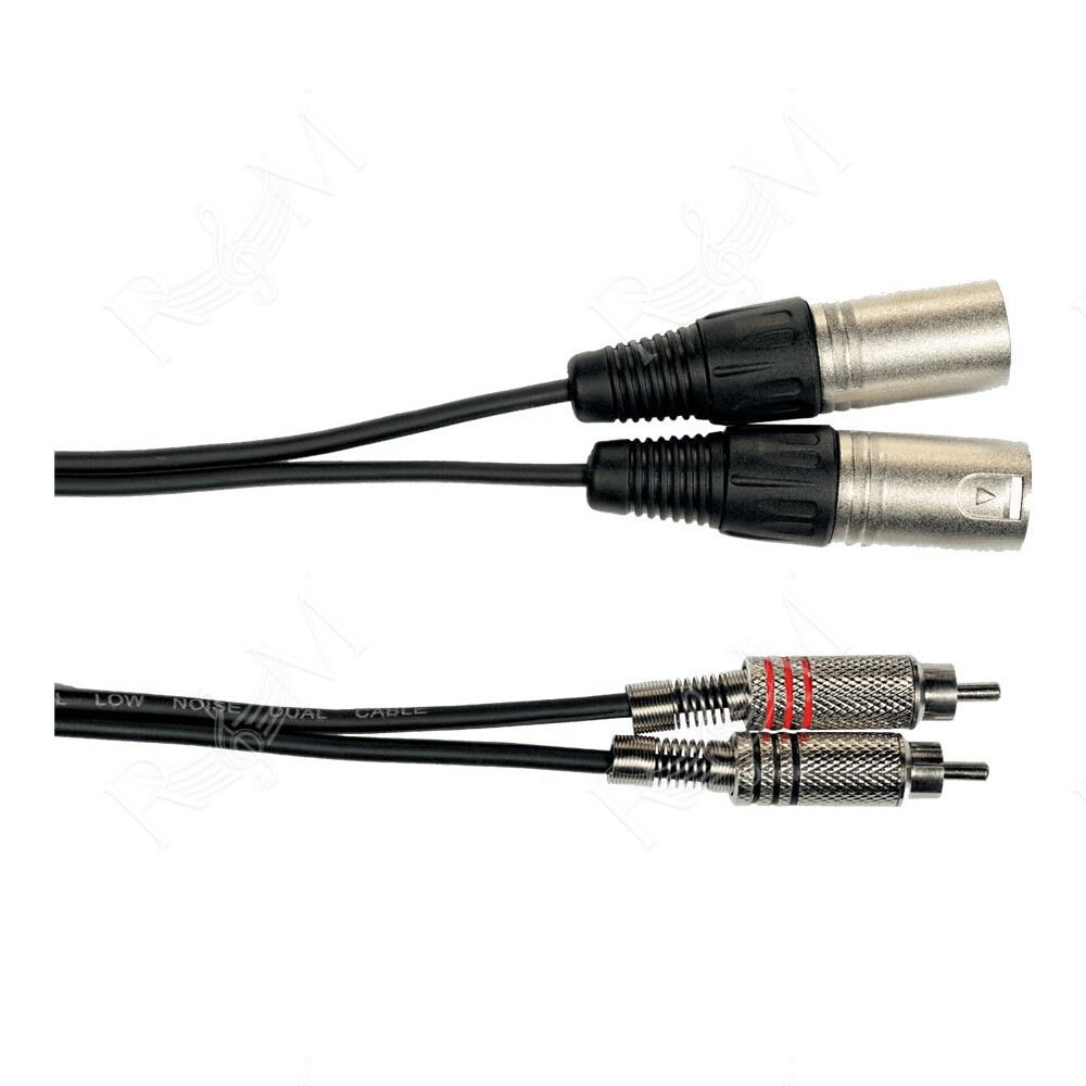 K09-3 Cavo Segnale 2x RCA maschio/2x XLR Maschio 3 m