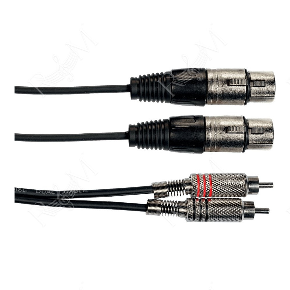 K10-3 Cavo Segnale 2x RCA maschio/2x XLR Femmina 3 m