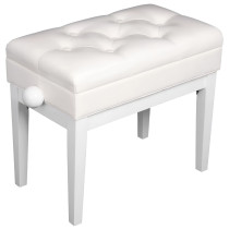 PB/106 WH L Panca in Legno Bianco Lucido per Pianoforte